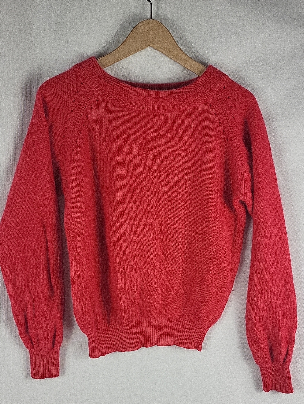 Vintage Angora Wool Blend Red Sweater - Women's